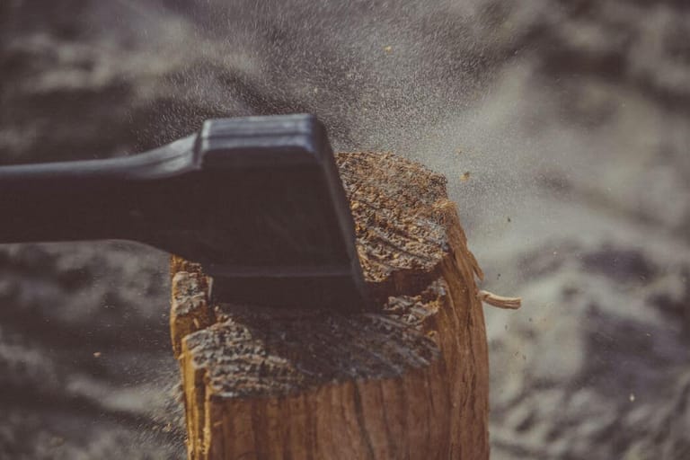 axe on wood